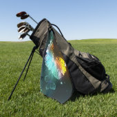 明るい蝶と夜の蝶 ゴルフタオル (グリーン)