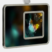 明るい蝶と夜の蝶 シルバープレートフレームオーナメント (右)