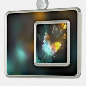 明るい蝶と夜の蝶 シルバープレートフレームオーナメント (左)