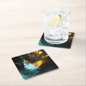 明るい蝶と夜の蝶 スクエアペーパーコースター (インサイチュ)