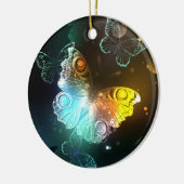 明るい蝶と夜の蝶 セラミックオーナメント (左)
