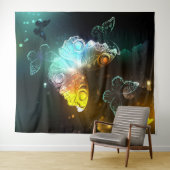 明るい蝶と夜の蝶 タペストリー (インサイチュ(横))