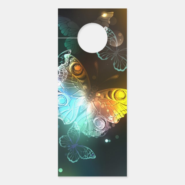 明るい蝶と夜の蝶 ドアノブサイン (正面)