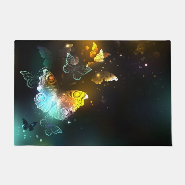 明るい蝶と夜の蝶 ドアマット (正面)