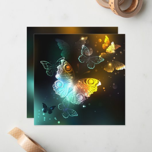 明るい蝶と夜の蝶 ノートカード (正面/裏面インサイチュ)