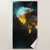 明るい蝶と夜の蝶 ビーチタオル (正面)