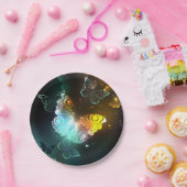 明るい蝶と夜の蝶 ペーパープレート (パーティー)