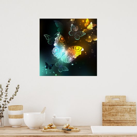 明るい蝶と夜の蝶 ポスター (キッチン)