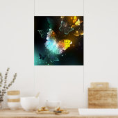 明るい蝶と夜の蝶 ポスター (キッチン)