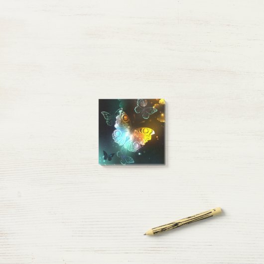 明るい蝶と夜の蝶 ポストイット (デスク上)