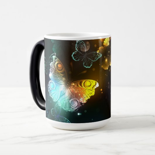 明るい蝶と夜の蝶 モーフィングマグカップ (正面左)