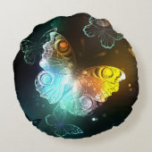 明るい蝶と夜の蝶 ラウンドクッション (裏面)