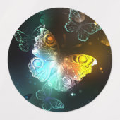 明るい蝶と夜の蝶 ラベル (デザイン1)