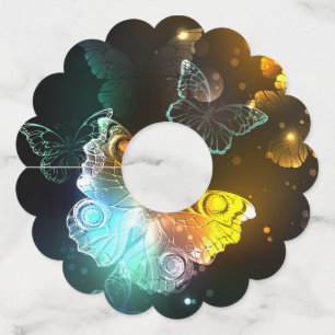 明るい蝶と夜の蝶 ワイングラスタグ