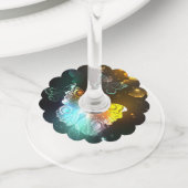 明るい蝶と夜の蝶 ワイングラスタグ (クローズアップ)