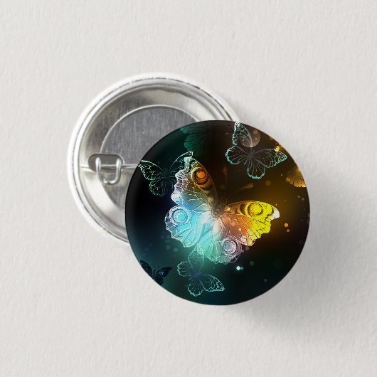 明るい蝶と夜の蝶 缶バッジ (正面&裏面)