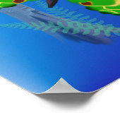 明るい蝶と森のポスター ポスター (角)