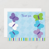 明るい蝶平たい箱はメッセージカード感謝していしています 招待状 (正面/裏面)