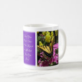 明るい蝶恵みのマグ-紫色Q1 コーヒーマグカップ (正面右)