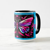 "明るい蝶"カスタマイズ可能なマグカップ マグカップ (正面右)