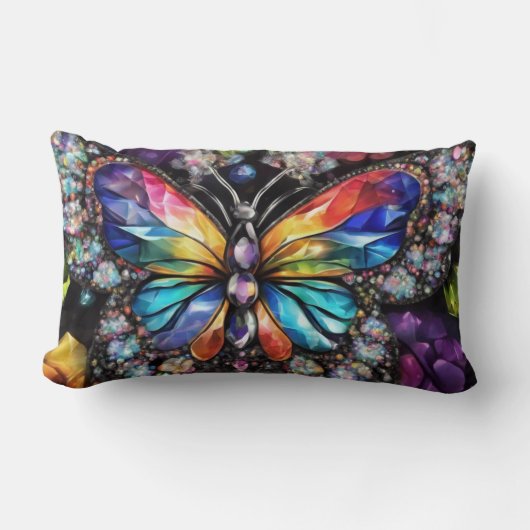 明るい蝶 ランバークッション (正面)