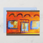 明るい街並みオレンジ色のファサード ポストカード (正面/裏面)
