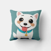 明るい表情のかわいいキャラクター犬 クッション (裏面)
