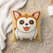 明るい表情の愛らしいキャラクタードッグ クッション (ブランケット)