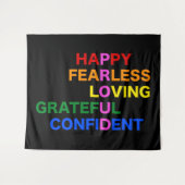 明るい誇りを持った黒の大きなタペストリー タペストリー (正面(横))