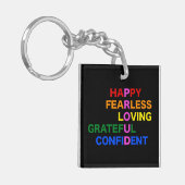 明るい誇りを持った黒キーチェーン キーホルダー (正面左)