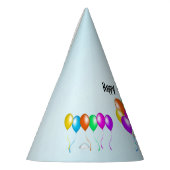 明るい誕生日バルーン色々青 パーティーハット (左)