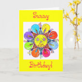 明るい誕生日-挨拶状(黄色い誕生日) カード (黄色い花)