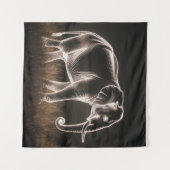 明るい象のシルエット タペストリー (正面(横))