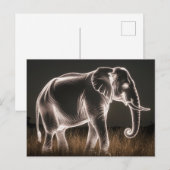 明るい象のシルエット ポストカード (正面/裏面)