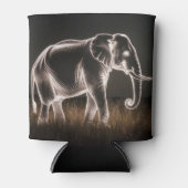 明るい象のシルエット 缶クーラー (正面)