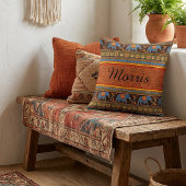 明るい象のパーソナライズされたスローピロー クッション