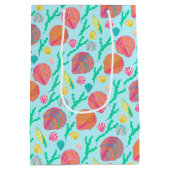 明るい貝殻と海苔の模様 ミディアムペーパーバッグ (裏面)