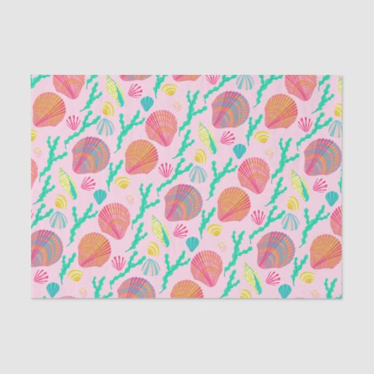明るい貝殻と海苔の模様 薄葉紙 (正面)