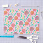 明るい貝殻と海苔の模様 薄葉紙 (クラフト)