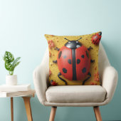 明るい赤いテントウムシ休息 クッション (椅子)