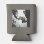 明るい赤いハートパーソナライズされた結婚の 缶クーラー (裏面)