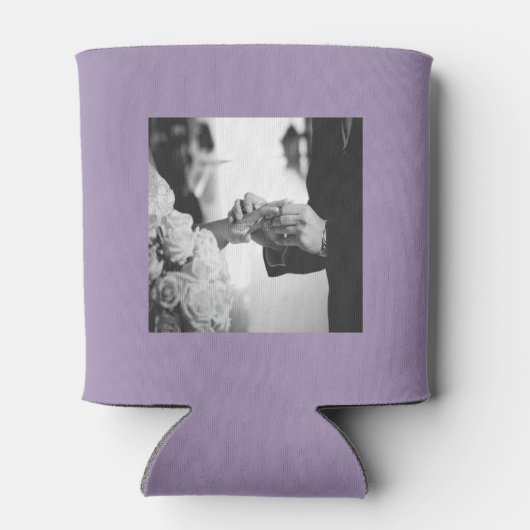 明るい赤いハートパーソナライズされた結婚の 缶クーラー (裏面)