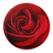 明るい赤いバラがクローズアップ セラミックノブ (正面)