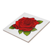 明るい赤いバラ タイル (側面)