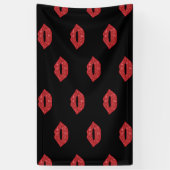 明るい赤い唇のグリッターキスフェミニン 横断幕 (縦)