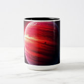 明るい赤い惑星 ツートーンマグカップ (中央)