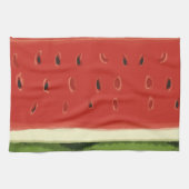 明るい赤い水の色のスイカのキッチンタオル キッチンタオル (横)