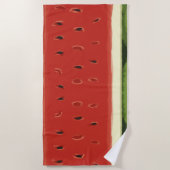 明るい赤い水の色スイカビーチタオル ビーチタオル (正面)