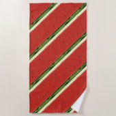 明るい赤い水の色スイカビーチタオル ビーチタオル (正面)