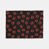 明るい赤い足印犬のオーナークリスマス動物 フリースブランケット (正面(横))